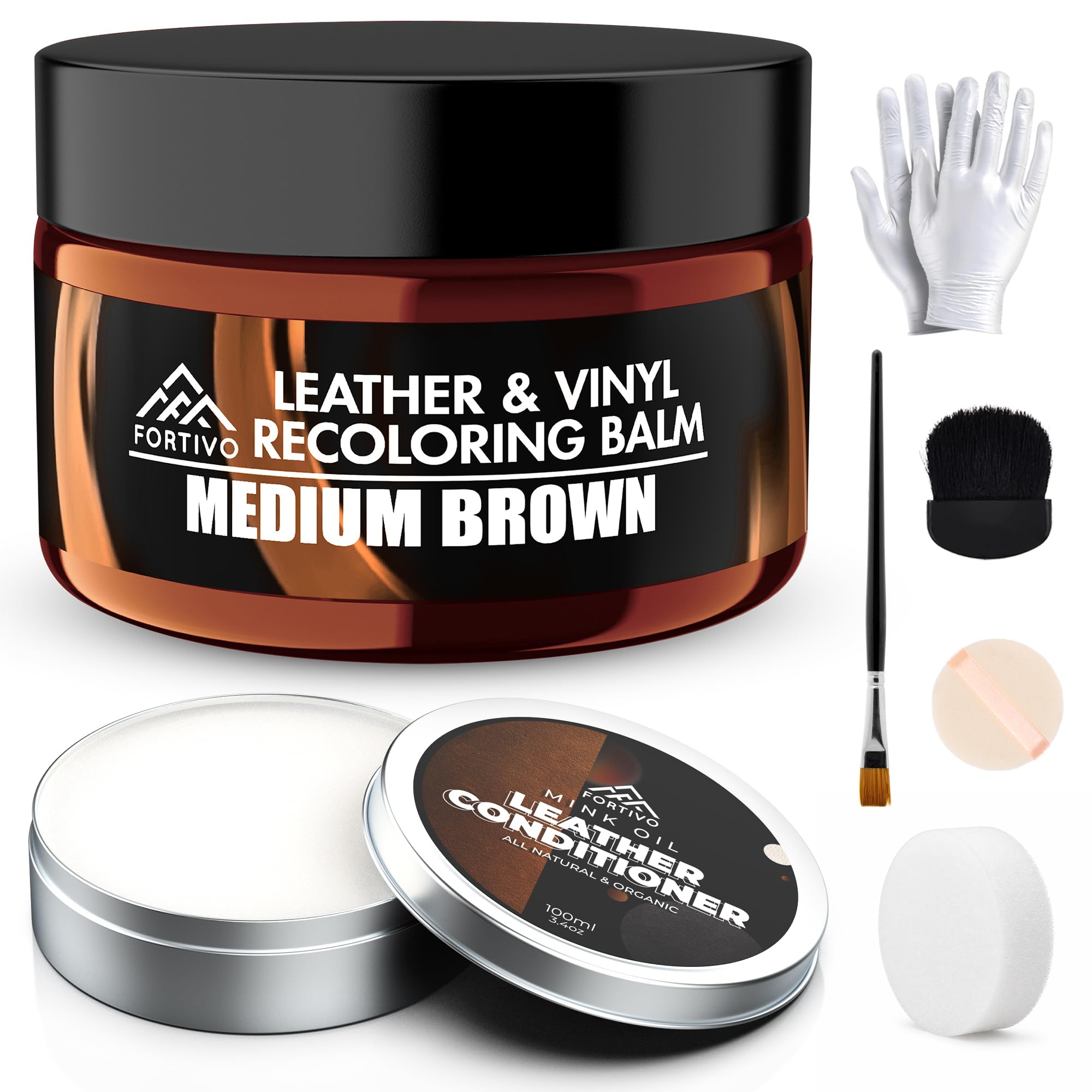 Amazon.com: FORTIVO Leather Recoloring Balm with Mink Oil, Couch